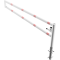 Swiveling gates | for casting in concrete, hot-dip galvanized and white coated with red reflecting stripes | total width: 2500 mm | with Euro profile cylinder lock
